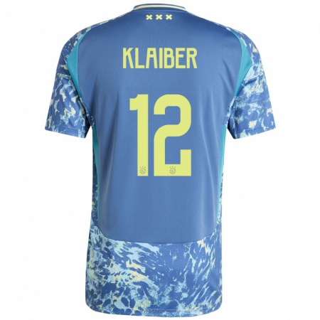 Kandiny Kinder Sean Klaiber #12 Grau Blau Gelb Auswärtstrikot Trikot 2024/25 T-Shirt