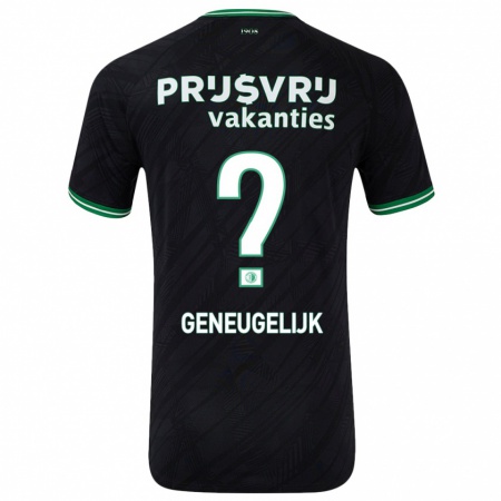 Kandiny Kinder Ivar Geneugelijk #0 Schwarz Grün Auswärtstrikot Trikot 2024/25 T-Shirt