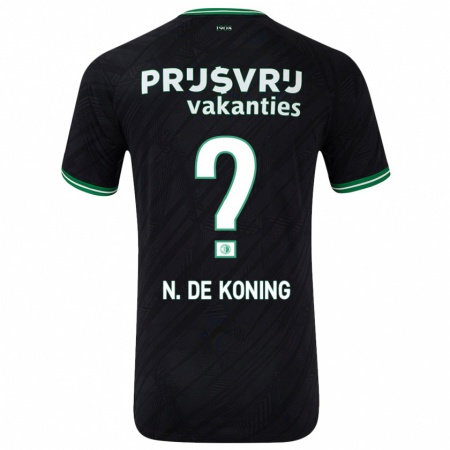 Kandiny Kinder Nick De Koning #0 Schwarz Grün Auswärtstrikot Trikot 2024/25 T-Shirt