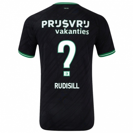 Kandiny Kinder Paulo Rudisill #0 Schwarz Grün Auswärtstrikot Trikot 2024/25 T-Shirt