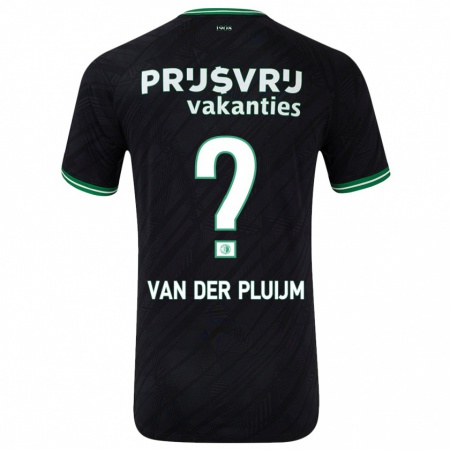 Kandiny Kinder Marvin Van Der Pluijm #0 Schwarz Grün Auswärtstrikot Trikot 2024/25 T-Shirt