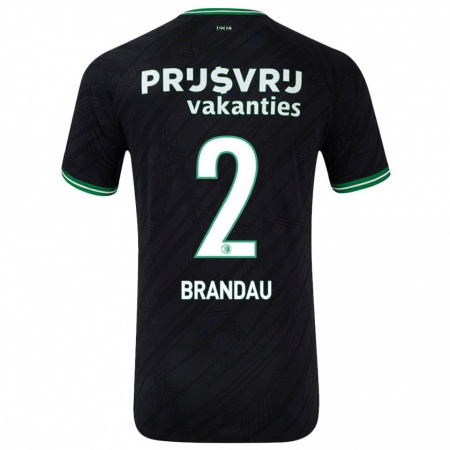 Kandiny Kinder Justine Brandau #2 Schwarz Grün Auswärtstrikot Trikot 2024/25 T-Shirt