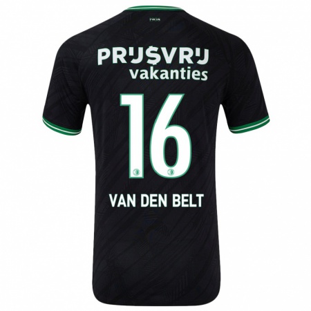 Kandiny Kinder Thomas Van Den Belt #16 Schwarz Grün Auswärtstrikot Trikot 2024/25 T-Shirt