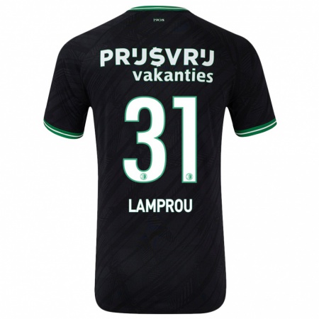 Kandiny Kinder Kostas Lamprou #31 Schwarz Grün Auswärtstrikot Trikot 2024/25 T-Shirt