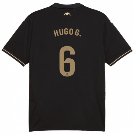 Kandiny Kinder Hugo Guillamón #6 Schwarz Auswärtstrikot Trikot 2024/25 T-Shirt