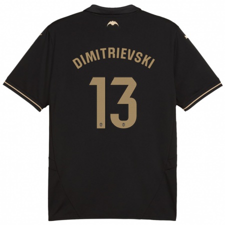 Kandiny Kinder Stole Dimitrievski #13 Schwarz Auswärtstrikot Trikot 2024/25 T-Shirt