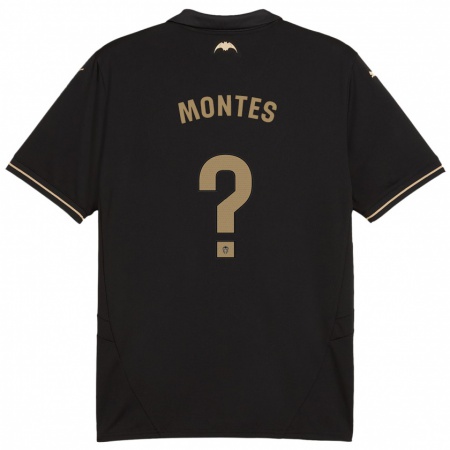 Kandiny Kinder Jan Montes #0 Schwarz Auswärtstrikot Trikot 2024/25 T-Shirt