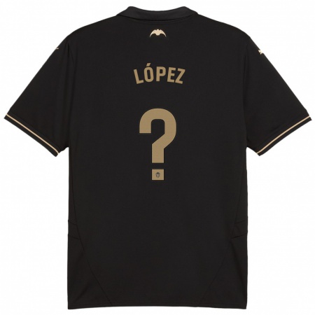 Kandiny Kinder Pablo López #0 Schwarz Auswärtstrikot Trikot 2024/25 T-Shirt