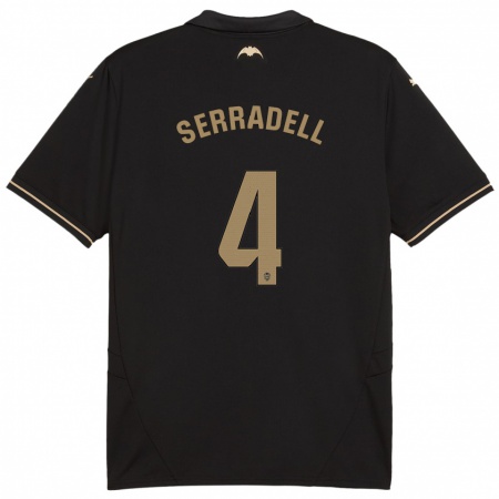 Kandiny Kinder Álex Serradell #4 Schwarz Auswärtstrikot Trikot 2024/25 T-Shirt