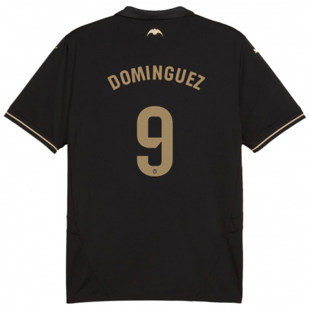 Kandiny Kinder Mario Dominguez #9 Schwarz Auswärtstrikot Trikot 2024/25 T-Shirt