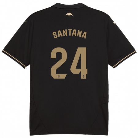 Kandiny Kinder Ismael Santana #24 Schwarz Auswärtstrikot Trikot 2024/25 T-Shirt