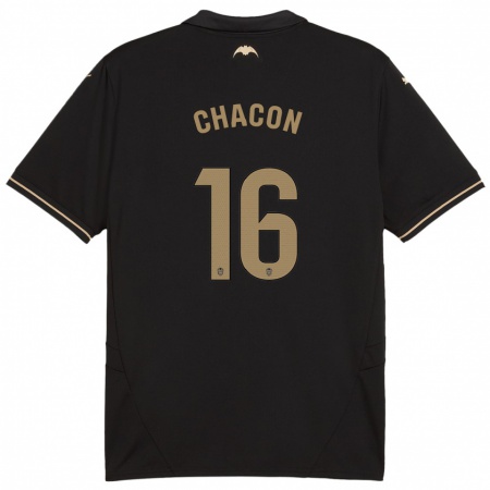 Kandiny Kinder Ivonne Chacón #16 Schwarz Auswärtstrikot Trikot 2024/25 T-Shirt