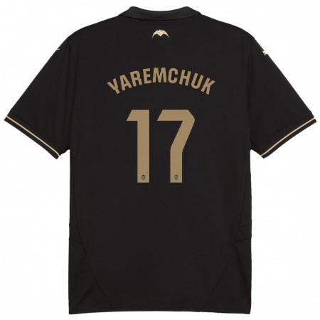 Kandiny Kinder Roman Yaremchuk #17 Schwarz Auswärtstrikot Trikot 2024/25 T-Shirt