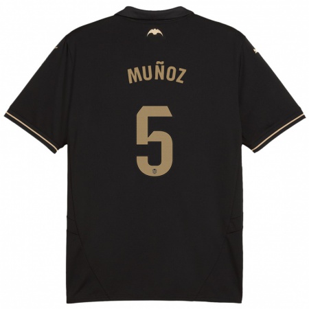 Kandiny Kinder Iván Muñoz #5 Schwarz Auswärtstrikot Trikot 2024/25 T-Shirt