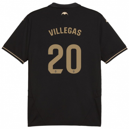 Kandiny Kinder Noelia Villegas #20 Schwarz Auswärtstrikot Trikot 2024/25 T-Shirt