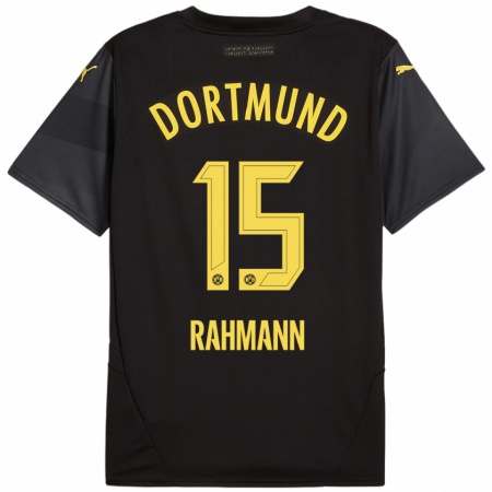 Kandiny Kinder Luke Rahmann #15 Schwarz Gelb Auswärtstrikot Trikot 2024/25 T-Shirt