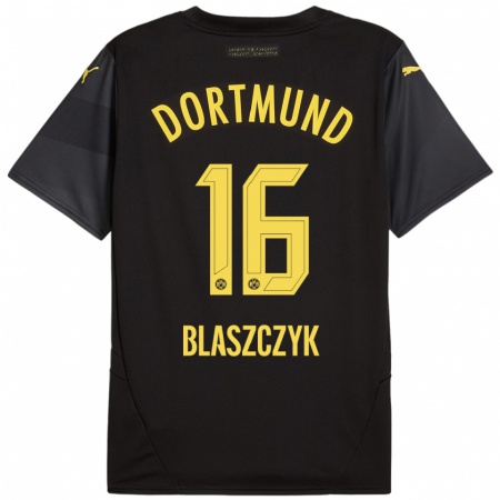 Kandiny Kinder Oliwer Blaszczyk #16 Schwarz Gelb Auswärtstrikot Trikot 2024/25 T-Shirt