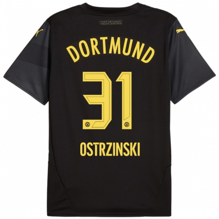 Kandiny Kinder Silas Ostrzinski #31 Schwarz Gelb Auswärtstrikot Trikot 2024/25 T-Shirt