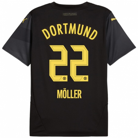 Kandiny Kinder Paul Möller #22 Schwarz Gelb Auswärtstrikot Trikot 2024/25 T-Shirt