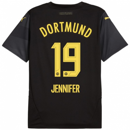 Kandiny Kinder Gutierrez Bermejo Jennifer #19 Schwarz Gelb Auswärtstrikot Trikot 2024/25 T-Shirt