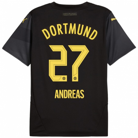 Kandiny Kinder Kuno Andreas #27 Schwarz Gelb Auswärtstrikot Trikot 2024/25 T-Shirt