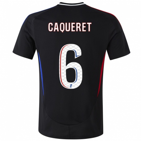 Kandiny Kinder Maxence Caqueret #6 Schwarz Auswärtstrikot Trikot 2024/25 T-Shirt