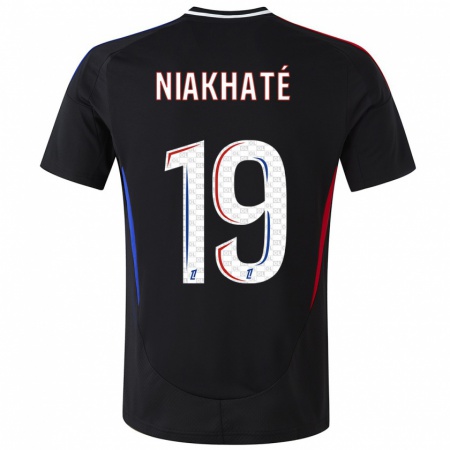 Kandiny Kinder Moussa Niakhaté #19 Schwarz Auswärtstrikot Trikot 2024/25 T-Shirt