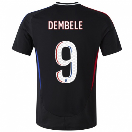 Kandiny Kinder Moussa Dembele #9 Schwarz Auswärtstrikot Trikot 2024/25 T-Shirt