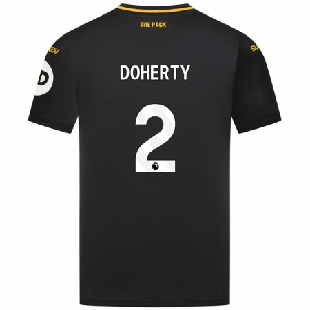 Kandiny Kinder Matt Doherty #2 Schwarz Auswärtstrikot Trikot 2024/25 T-Shirt