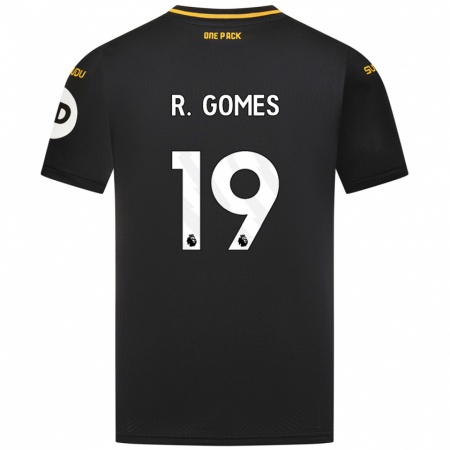 Kandiny Kinder Rodrigo Gomes #19 Schwarz Auswärtstrikot Trikot 2024/25 T-Shirt