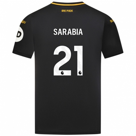 Kandiny Kinder Pablo Sarabia #21 Schwarz Auswärtstrikot Trikot 2024/25 T-Shirt