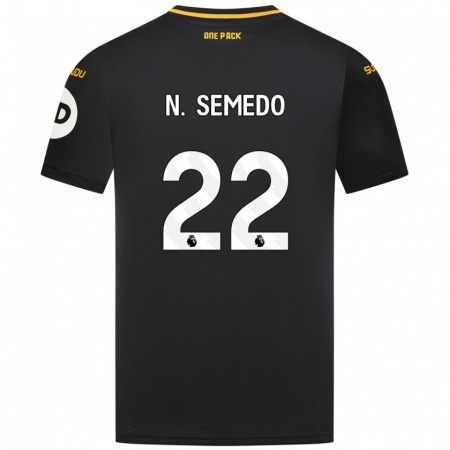 Kandiny Kinder Nélson Semedo #22 Schwarz Auswärtstrikot Trikot 2024/25 T-Shirt