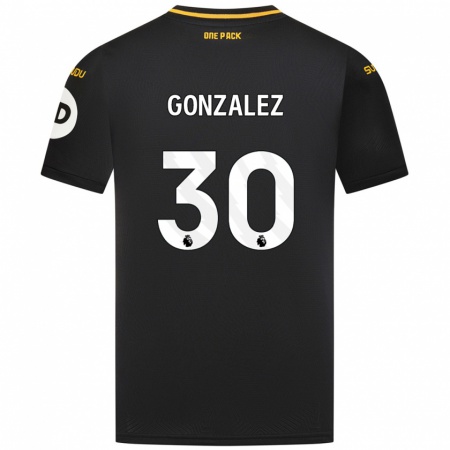 Kandiny Kinder Enso González #30 Schwarz Auswärtstrikot Trikot 2024/25 T-Shirt