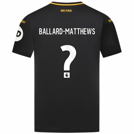 Kandiny Kinder Emilio Ballard-Matthews #0 Schwarz Auswärtstrikot Trikot 2024/25 T-Shirt