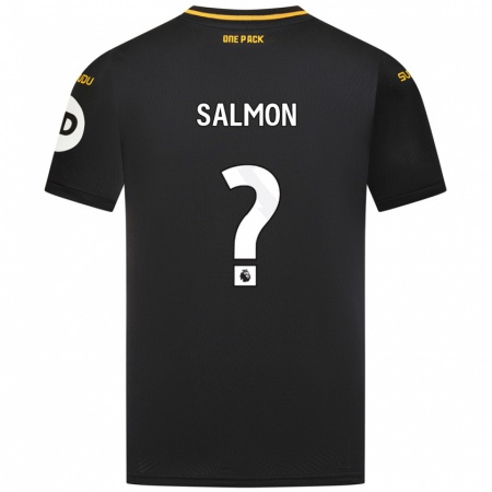 Kandiny Kinder Fabian Salmon #0 Schwarz Auswärtstrikot Trikot 2024/25 T-Shirt