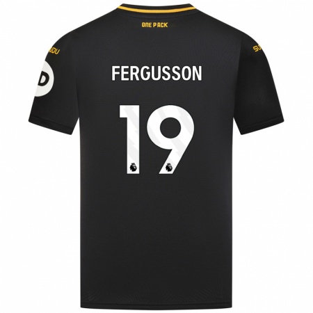 Kandiny Kinder Liv Fergusson #19 Schwarz Auswärtstrikot Trikot 2024/25 T-Shirt