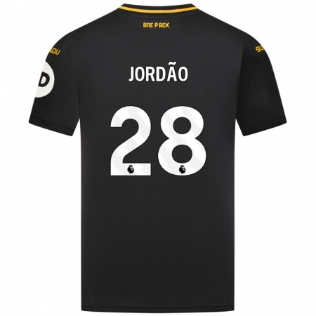 Kandiny Kinder Bruno Jordão #28 Schwarz Auswärtstrikot Trikot 2024/25 T-Shirt