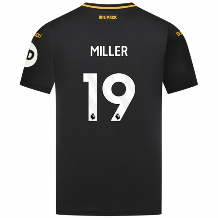 Kandiny Kinder Ali Miller #19 Schwarz Auswärtstrikot Trikot 2024/25 T-Shirt