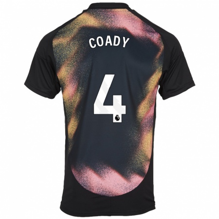 Kandiny Kinder Conor Coady #4 Schwarz Weiß Auswärtstrikot Trikot 2024/25 T-Shirt