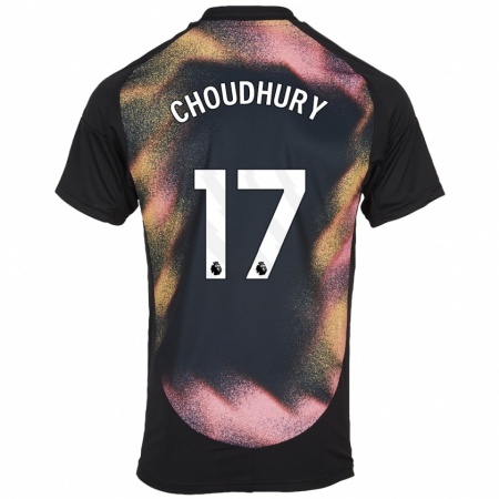 Kandiny Kinder Hamza Choudhury #17 Schwarz Weiß Auswärtstrikot Trikot 2024/25 T-Shirt