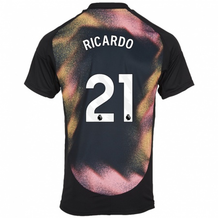 Kandiny Kinder Ricardo Pereira #21 Schwarz Weiß Auswärtstrikot Trikot 2024/25 T-Shirt