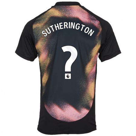 Kandiny Kinder Harry Sutherington #0 Schwarz Weiß Auswärtstrikot Trikot 2024/25 T-Shirt