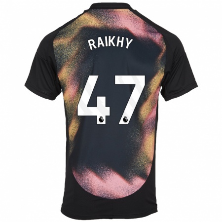 Kandiny Kinder Arjan Raikhy #47 Schwarz Weiß Auswärtstrikot Trikot 2024/25 T-Shirt