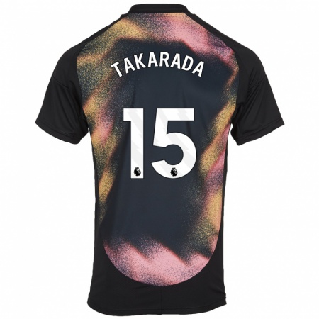 Kandiny Kinder Saori Takarada #15 Schwarz Weiß Auswärtstrikot Trikot 2024/25 T-Shirt