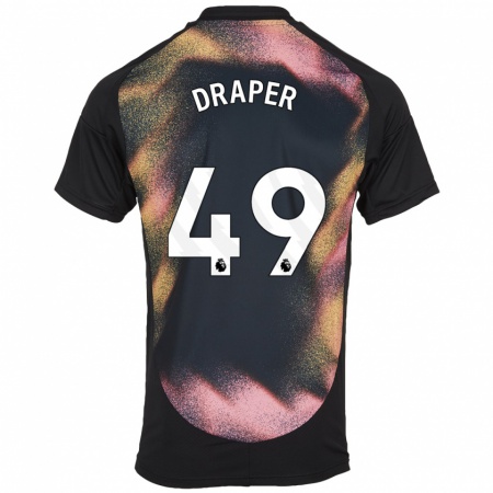 Kandiny Kinder Denny Draper #49 Schwarz Weiß Auswärtstrikot Trikot 2024/25 T-Shirt