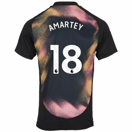 Kandiny Kinder Daniel Amartey #18 Schwarz Weiß Auswärtstrikot Trikot 2024/25 T-Shirt