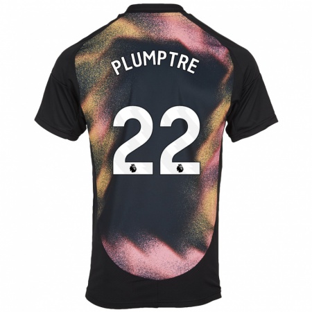 Kandiny Kinder Ashleigh Plumptre #22 Schwarz Weiß Auswärtstrikot Trikot 2024/25 T-Shirt