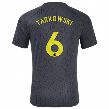 Kandiny Kinder James Tarkowski #6 Schwarz Gelb Auswärtstrikot Trikot 2024/25 T-Shirt