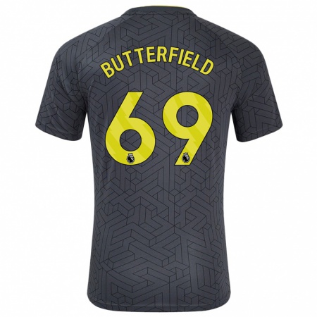 Kandiny Kinder Luke Butterfield #69 Schwarz Gelb Auswärtstrikot Trikot 2024/25 T-Shirt