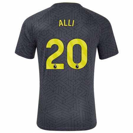 Kandiny Kinder Dele Alli #20 Schwarz Gelb Auswärtstrikot Trikot 2024/25 T-Shirt